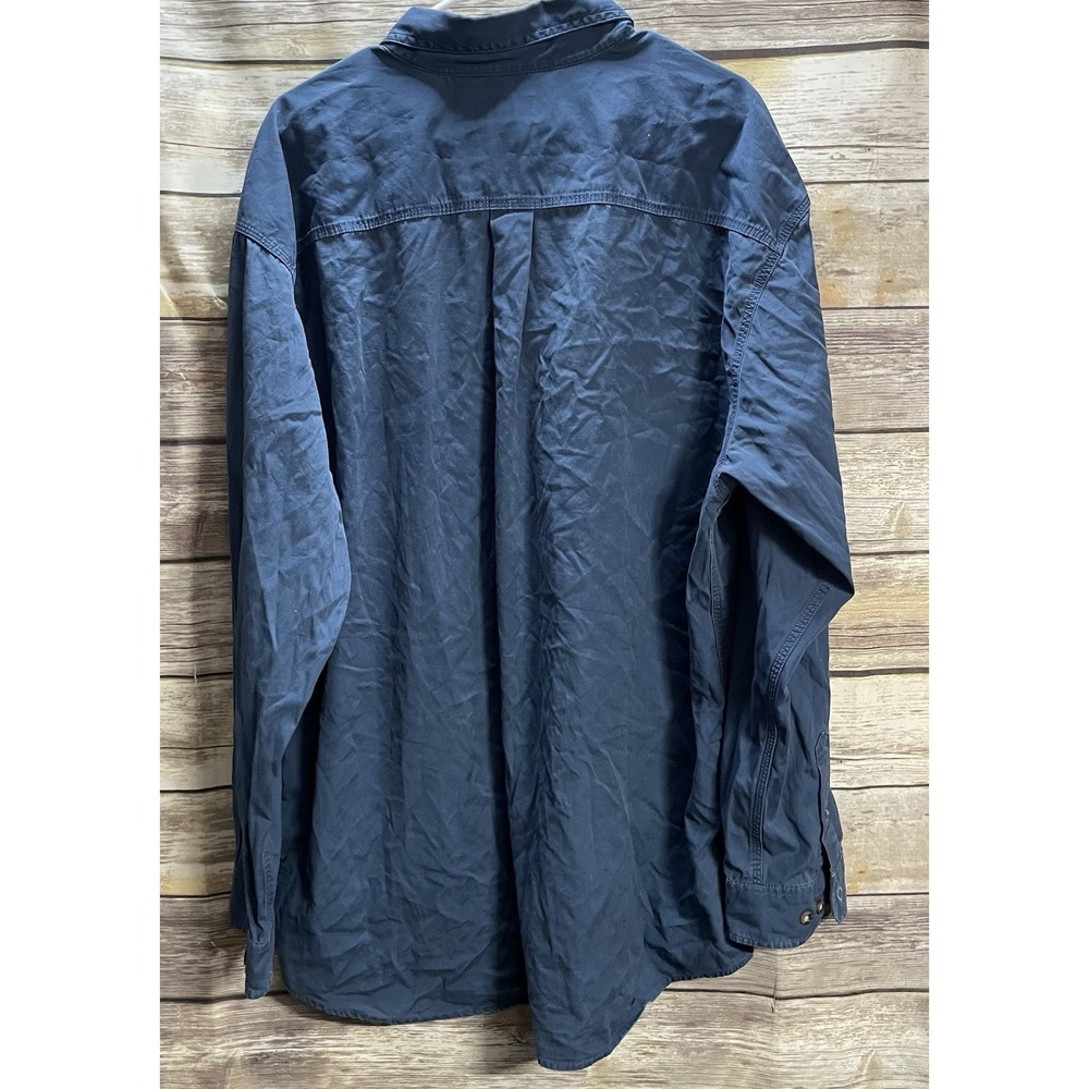 Carhartt Long Sleeved Blue Button Utility Work Shirt‎ Men's 2XL Tall XXL